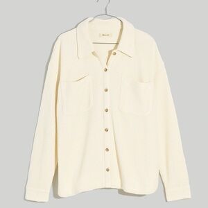 Plus Waffle Knit Shirt-Jacket